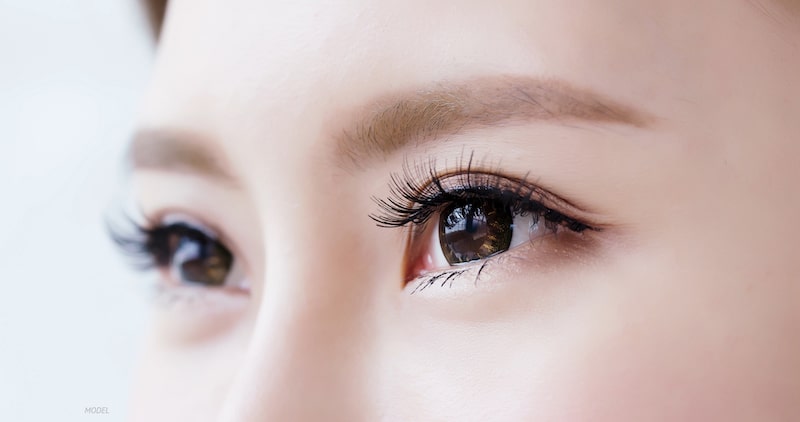 Close-up of Asian woman's eyes