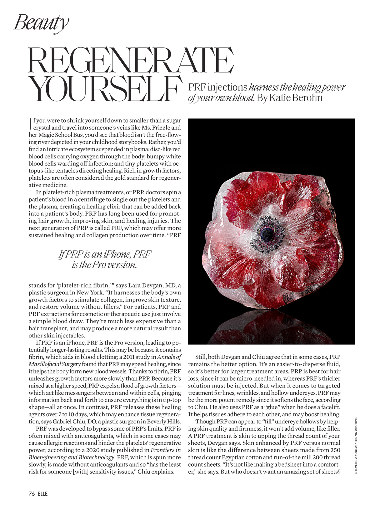 Article: Regenerate Yourself: PRF Injections Harness the Healing Power of Your Own Blood