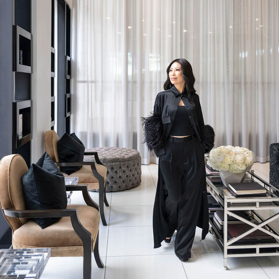 Christine in all black