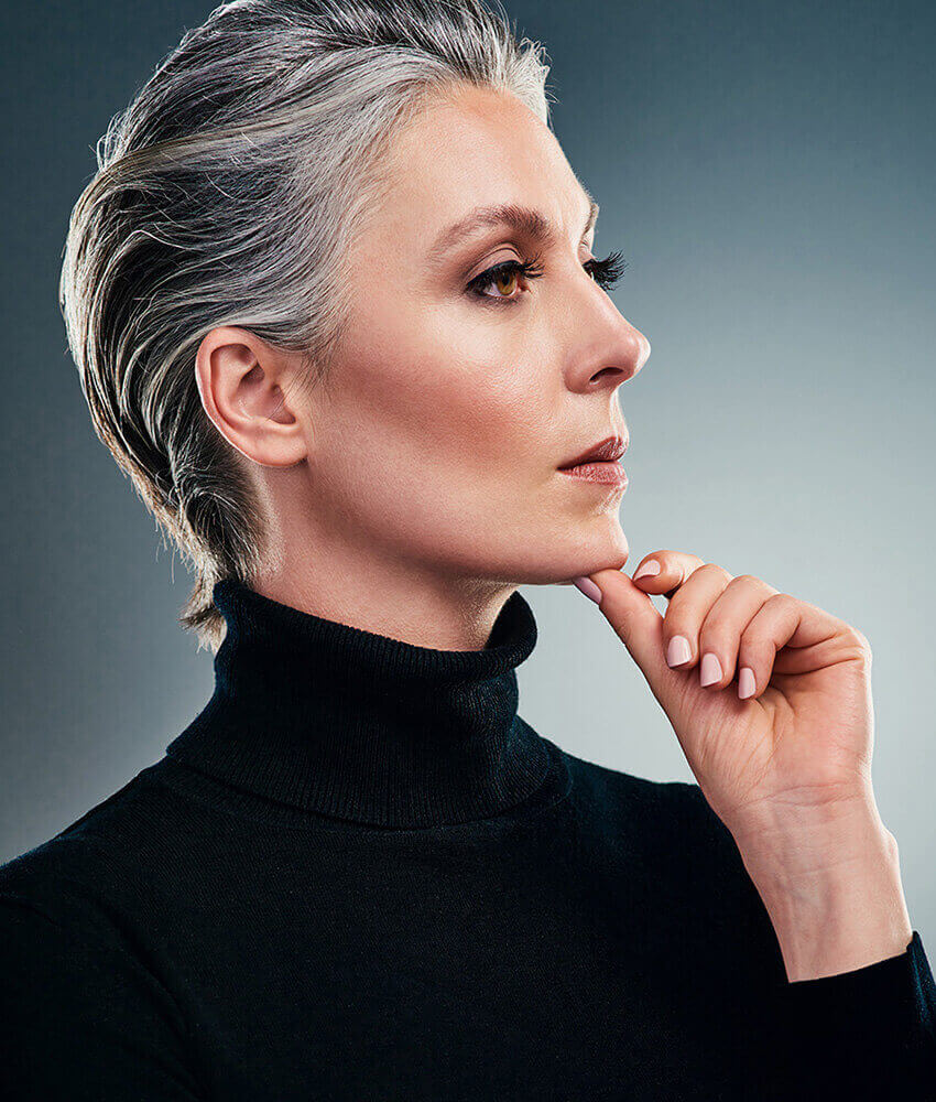Profile of a mature woman