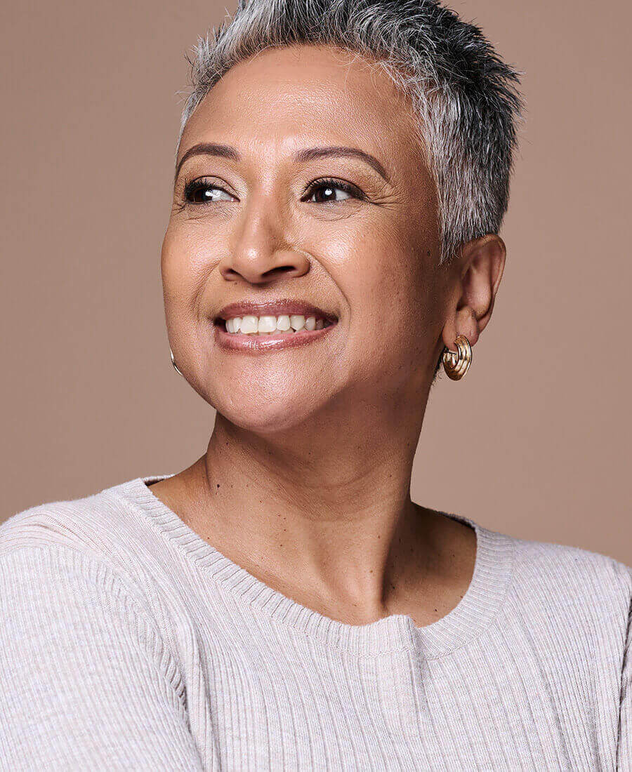 Ethnic woman with short hair