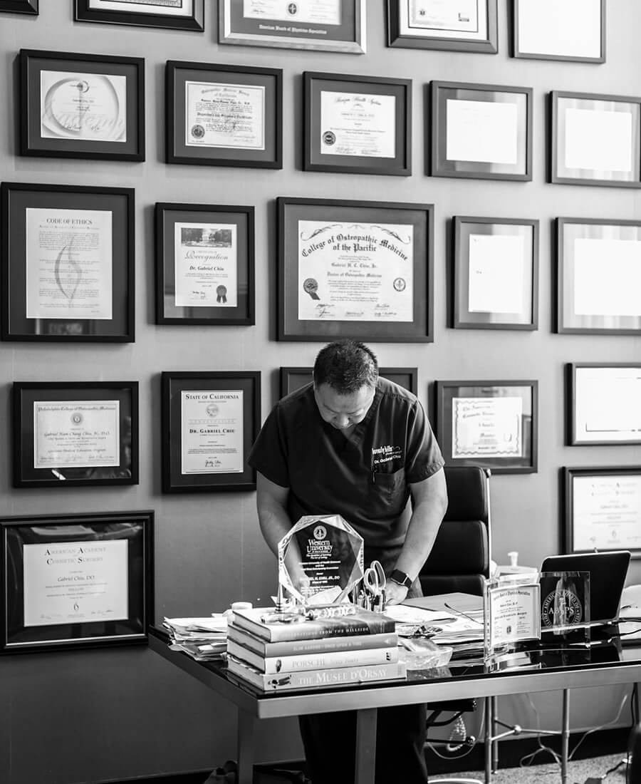 Dr. Chiu at his desk