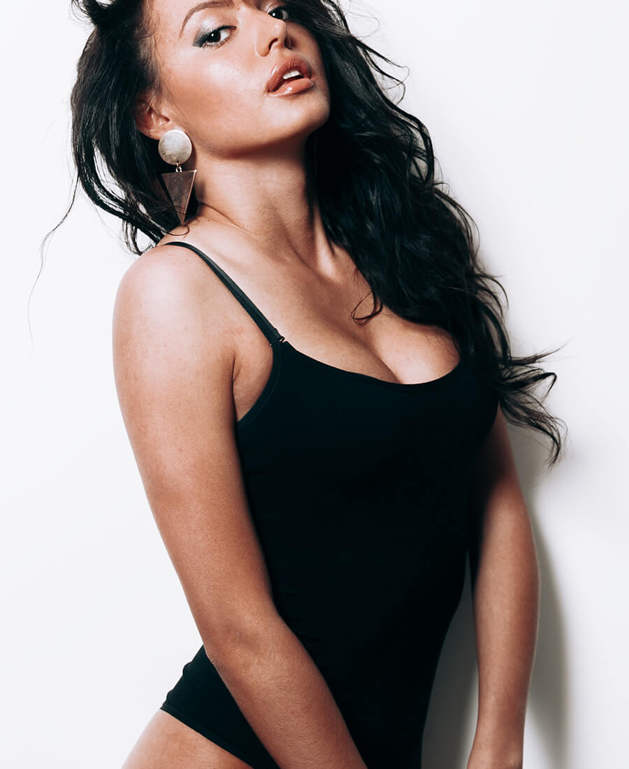 Woman in a black shirt