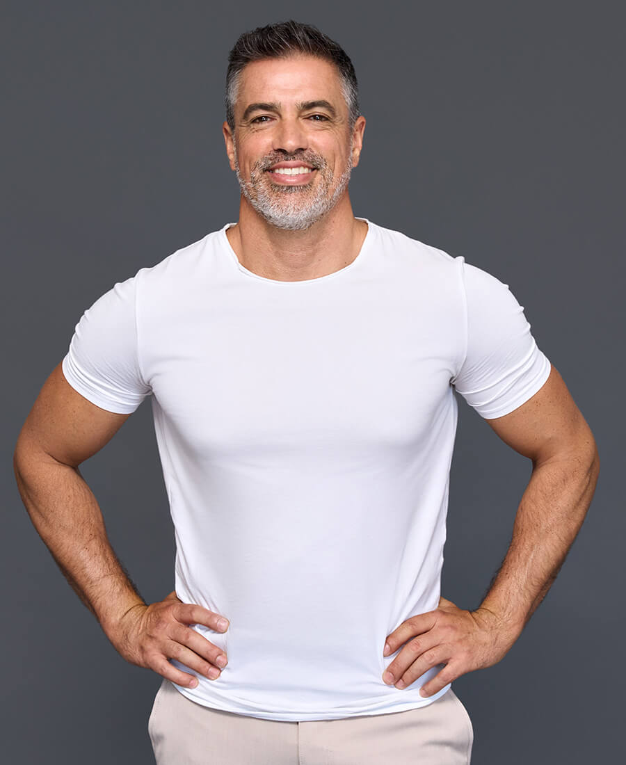 Fit man in a white shirt