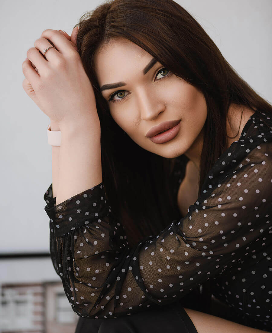 Mature woman with dark hair