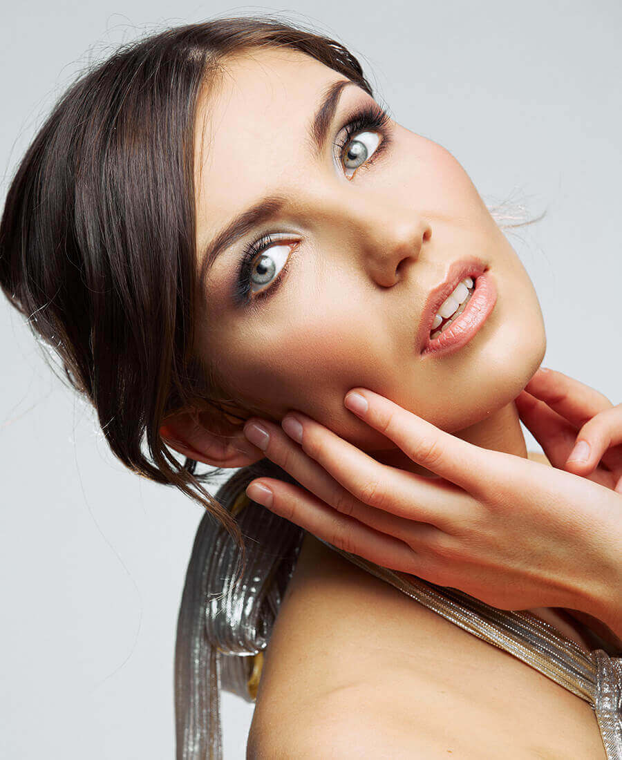 Beautiful woman leaning back