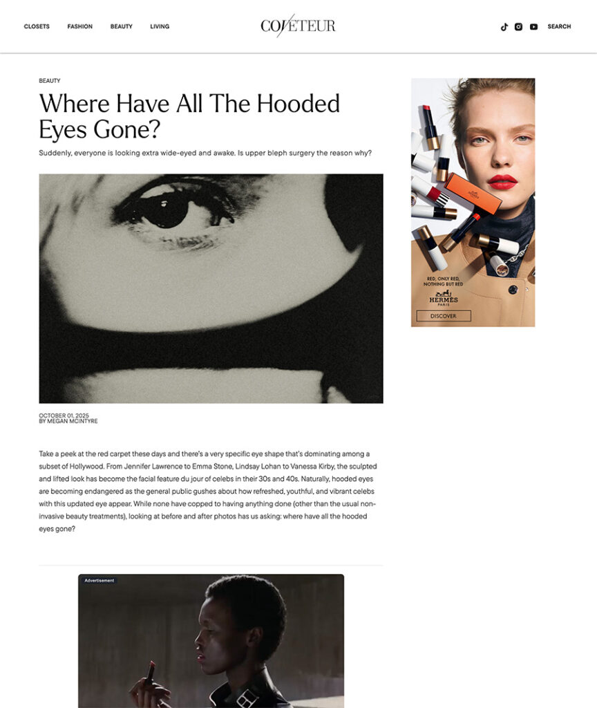 Dr. Gabriel Chiu Coveteur – Where Have All the Hooded Eyes Gone?