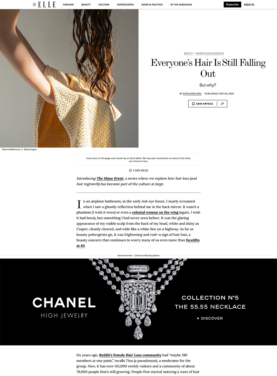 Dr. Gabriel Chiu Elle – Everyone’s Hair is Still Falling, But Why? 