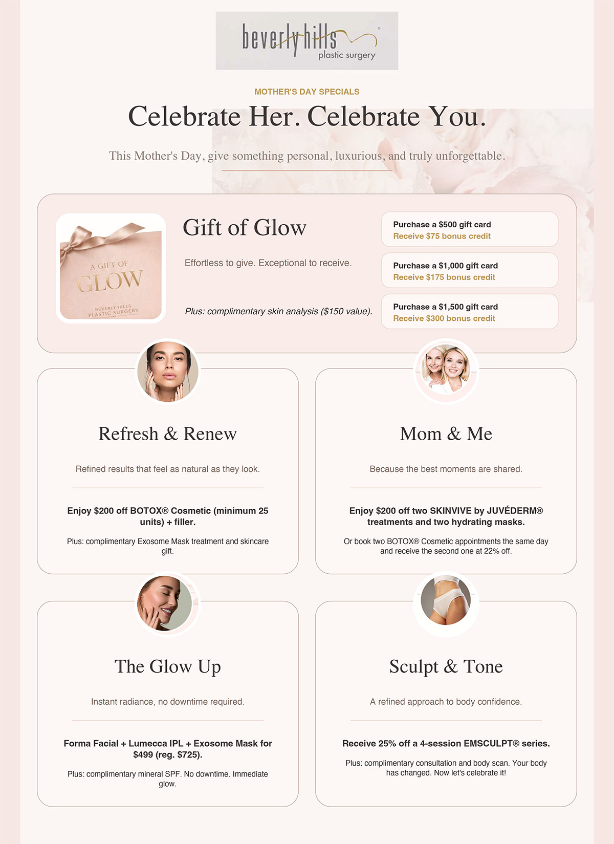 BHPS Mother's Day Specials