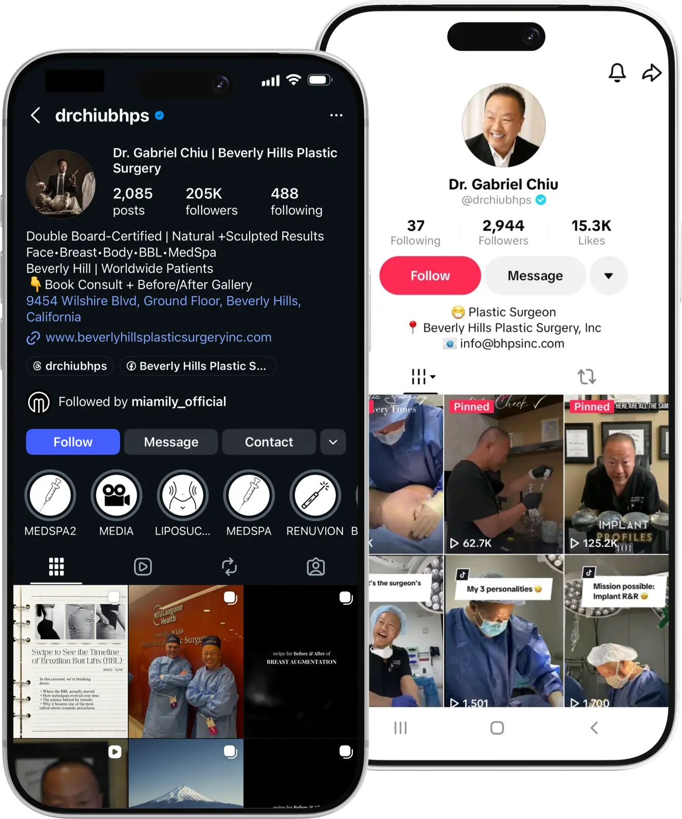 Dr. Gabriel Chiu - Instagram and TikTok profile